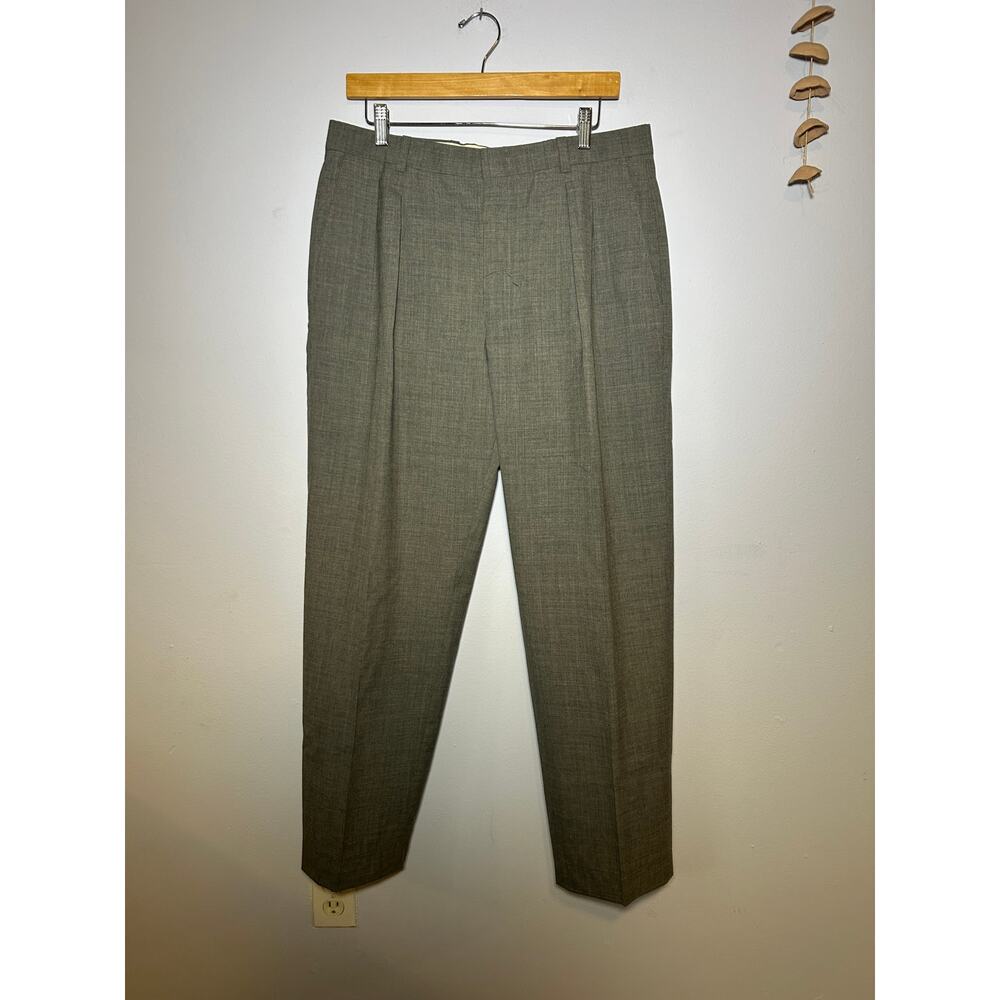 Grey LL Bean Dress Pants Vintage Wool Pleated Made in Canada 34 Mens
